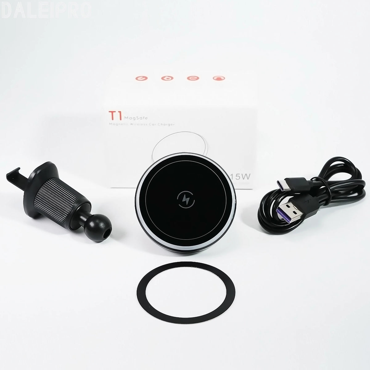 Cooling Magnetic Car Phone Mount with Wireless Charger