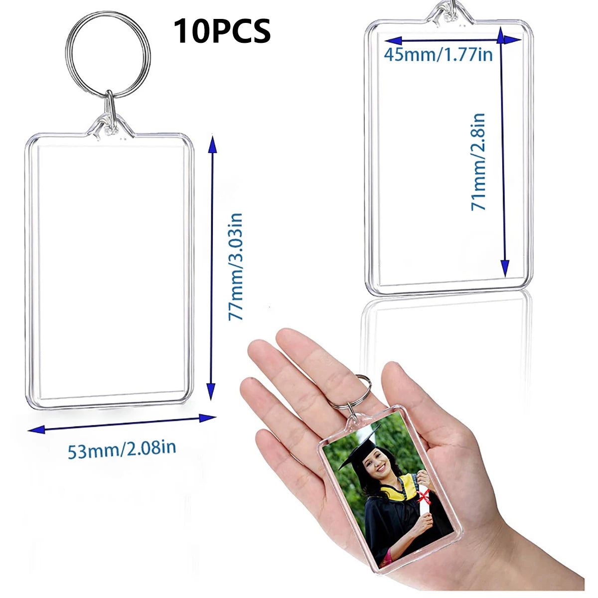 Clear Photo Frame Keychains, 10 Pack - photo 11
