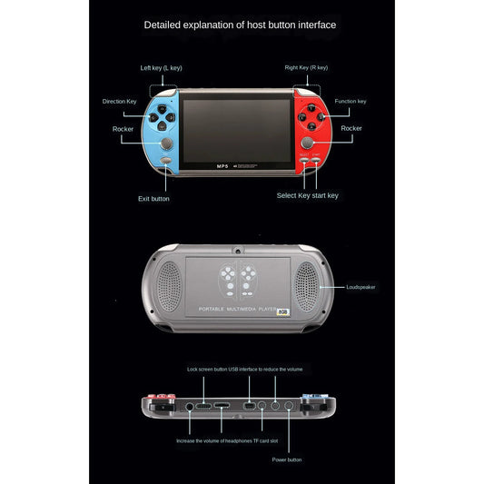 Handheld Retro Game Console with Built-in Games