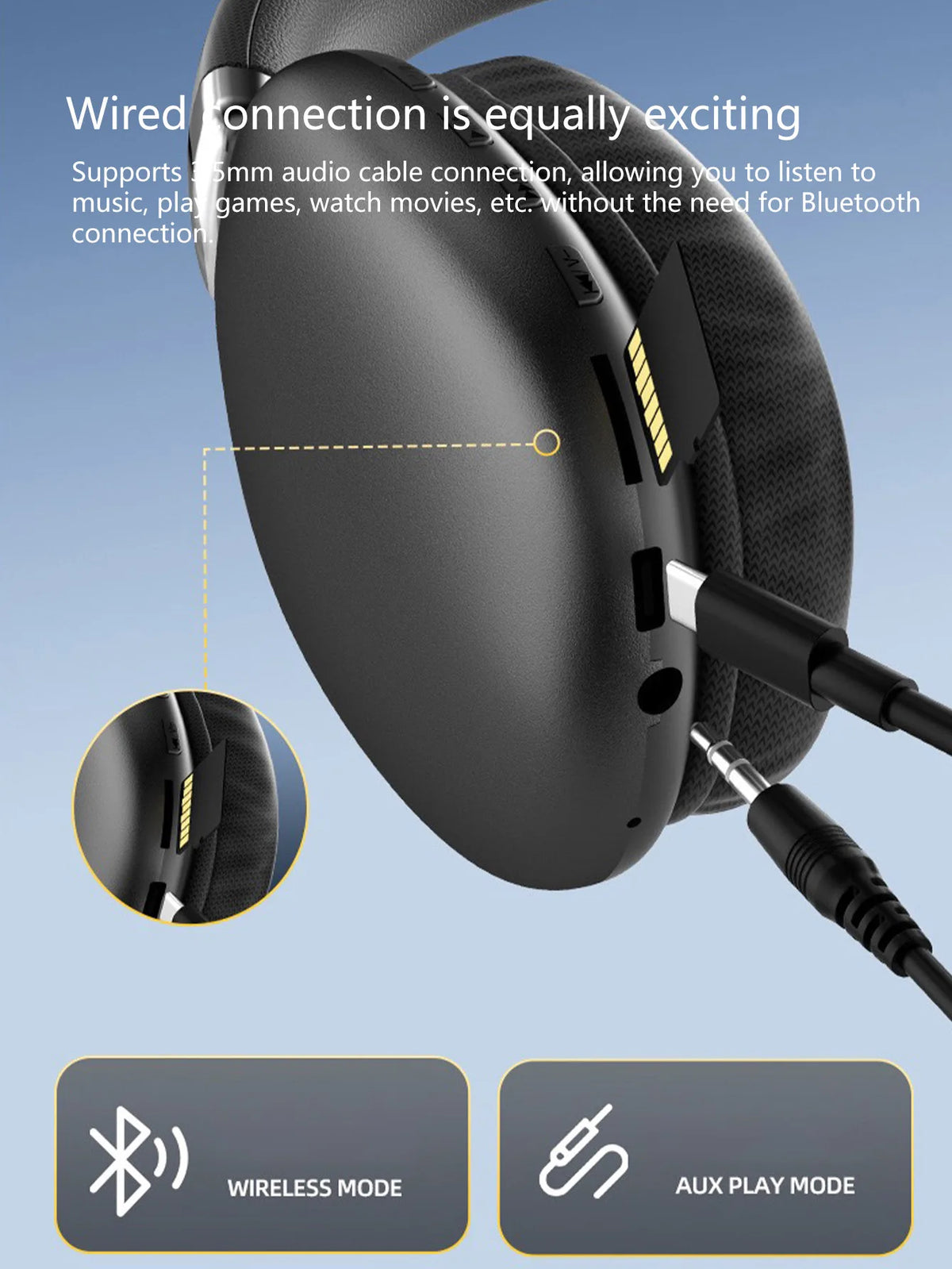 Wireless Over-Ear Headphones, Bluetooth 5.3