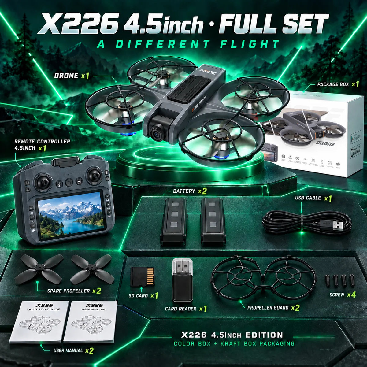 Mini VR drone with 720P camera and 2 batteries, view 9