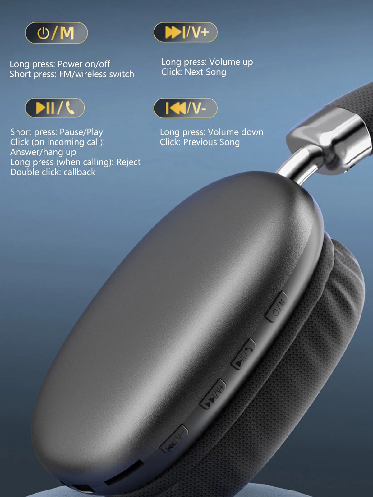 Wireless Over-Ear Headphones, Bluetooth 5.3