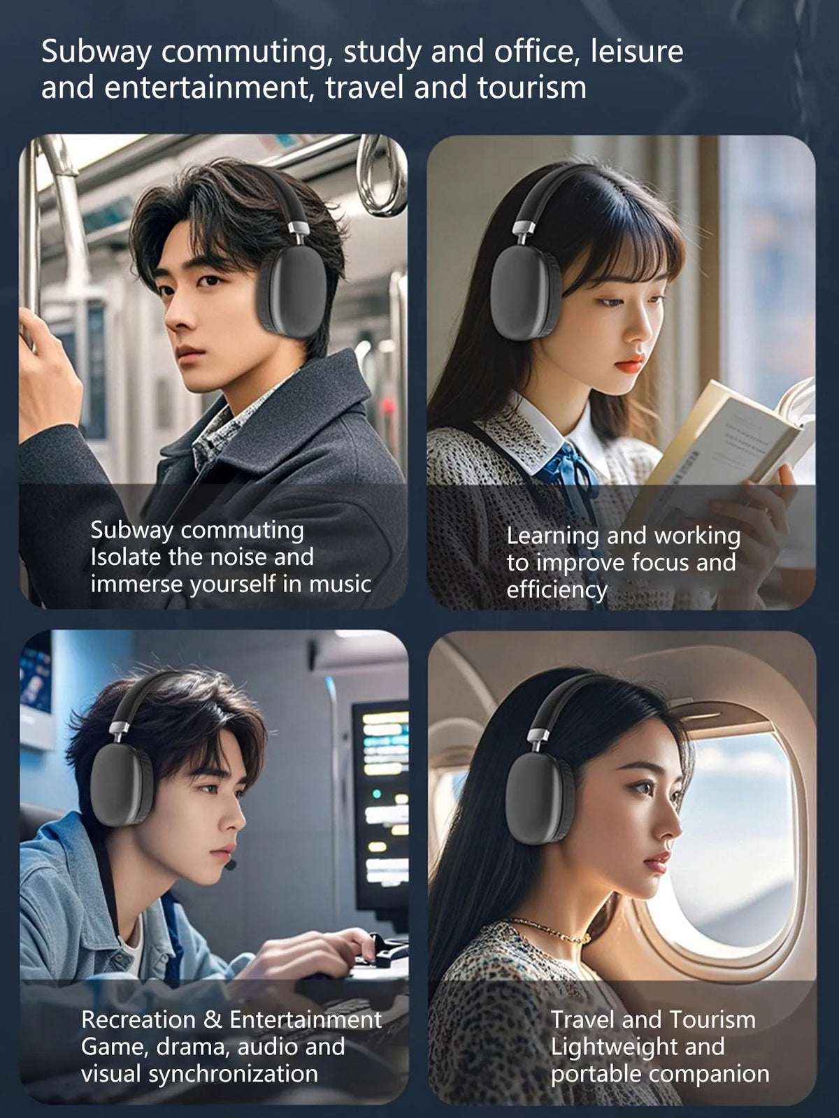 Wireless Over-Ear Headphones, Bluetooth 5.3