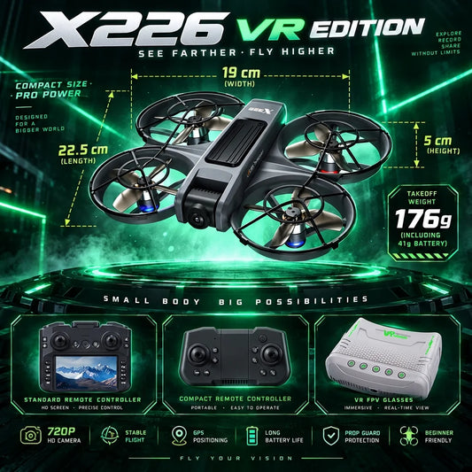 Mini VR drone with 720P camera and 2 batteries, view 2