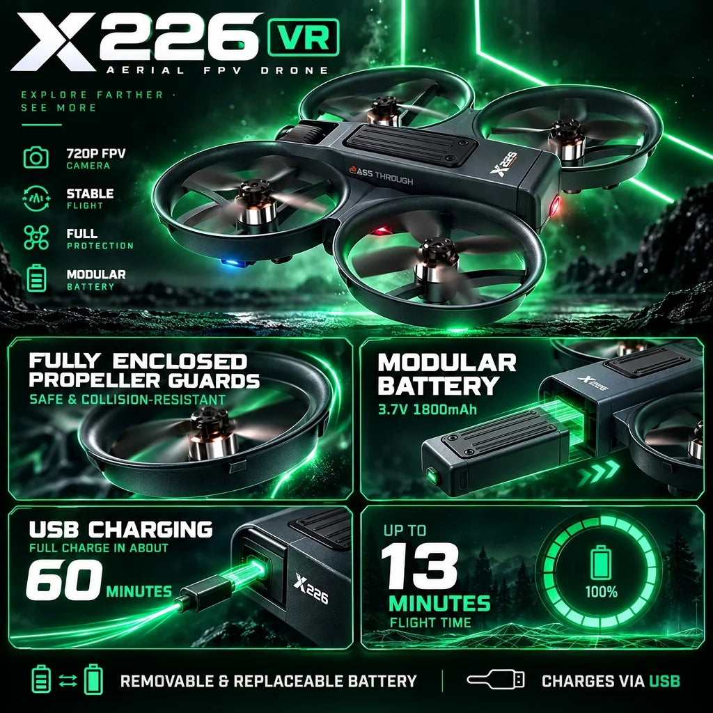 Mini VR drone with 720P camera and 2 batteries, view 5