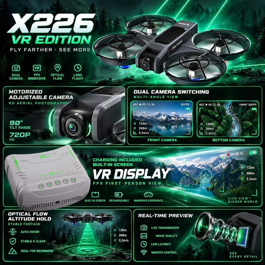 Mini VR drone with 720P camera and 2 batteries, view 3