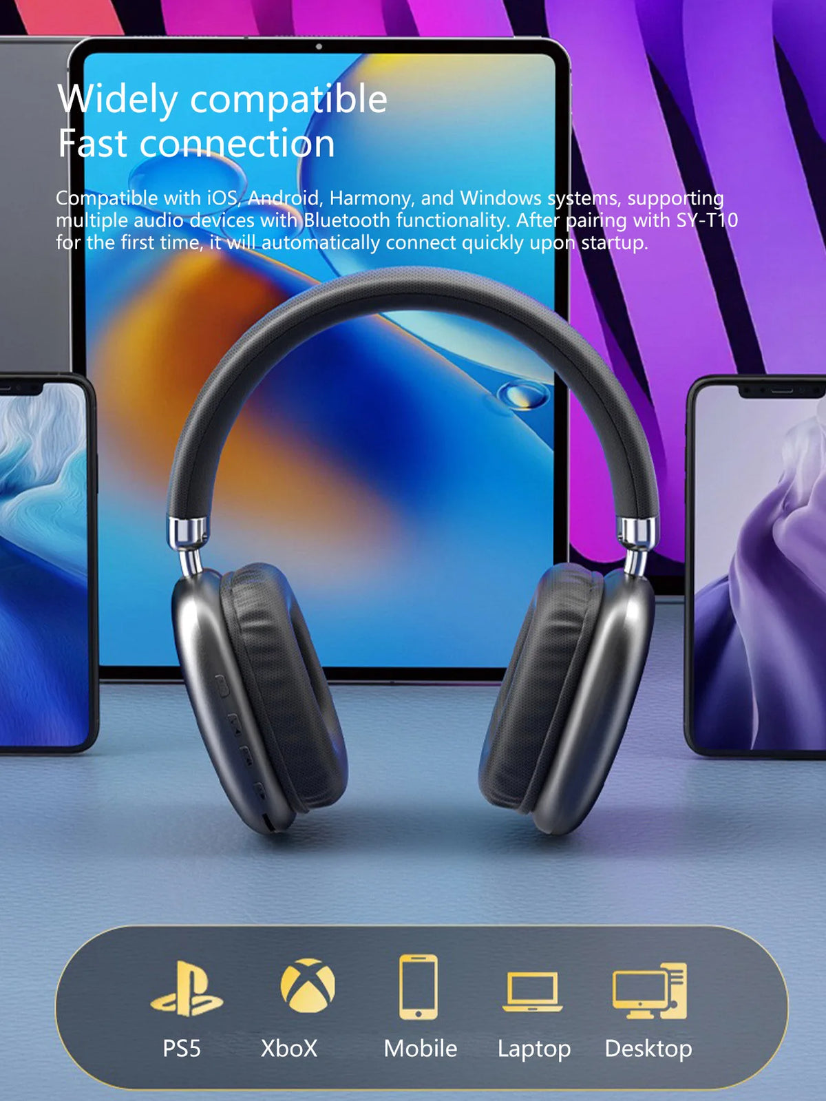 Wireless Over-Ear Headphones, Bluetooth 5.3