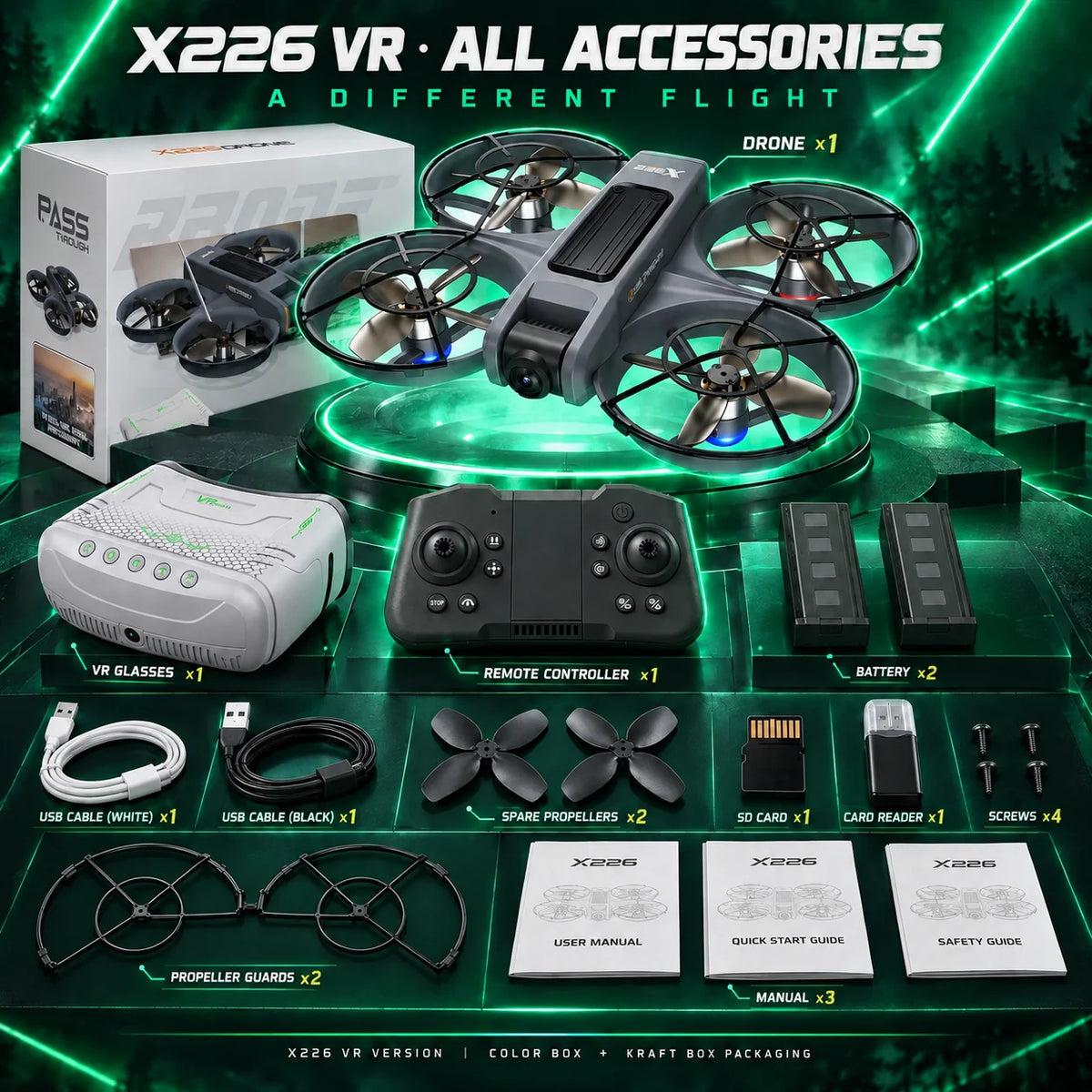 Mini VR drone with 720P camera and 2 batteries, view 10