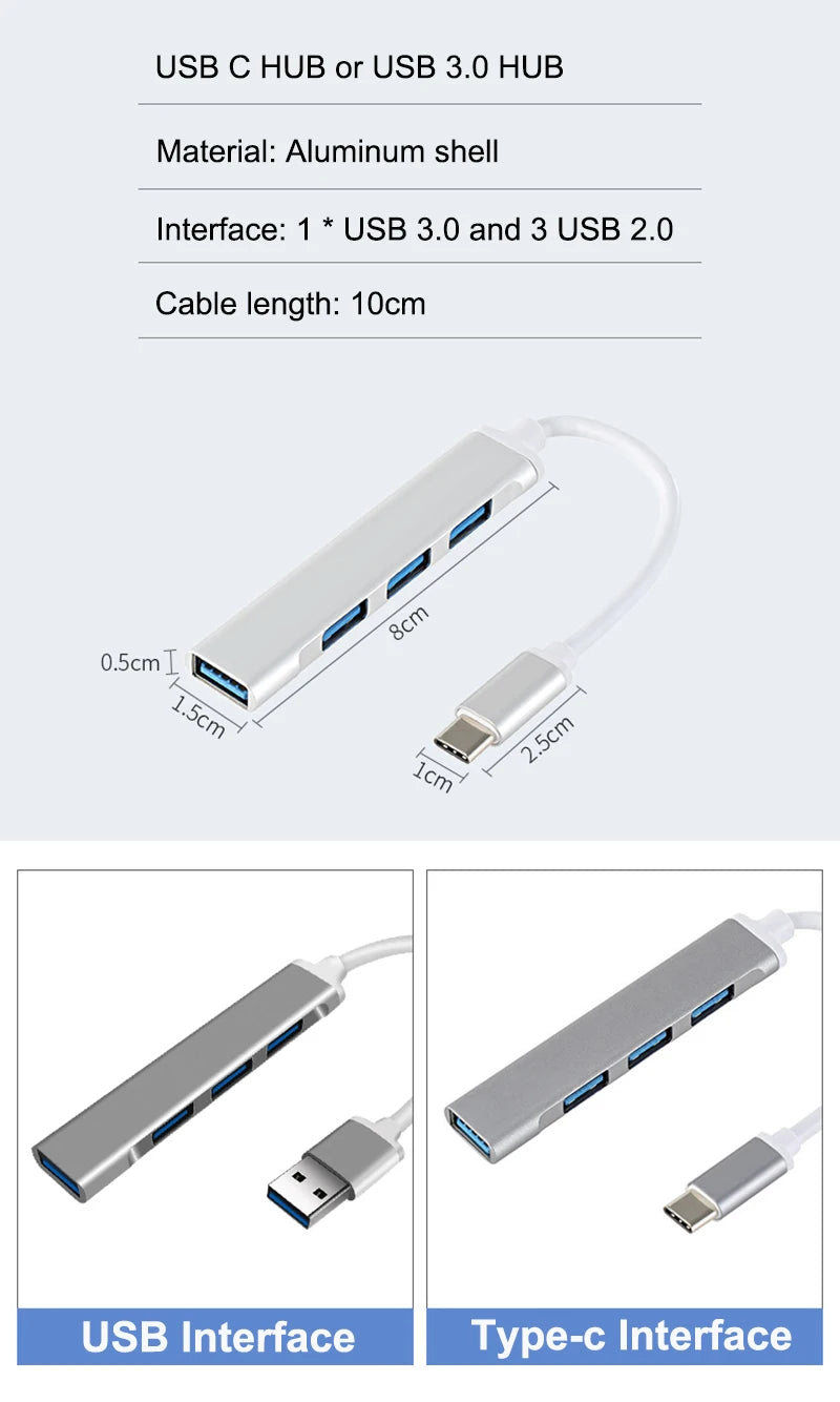 4-Port USB Hub Adapter