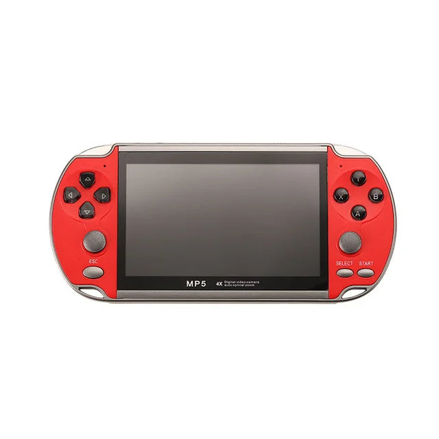 Handheld Retro Game Console with Built-in Games - Red