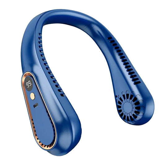 Bladeless Neck Fan with 8000mAh Battery, Style A – Blue