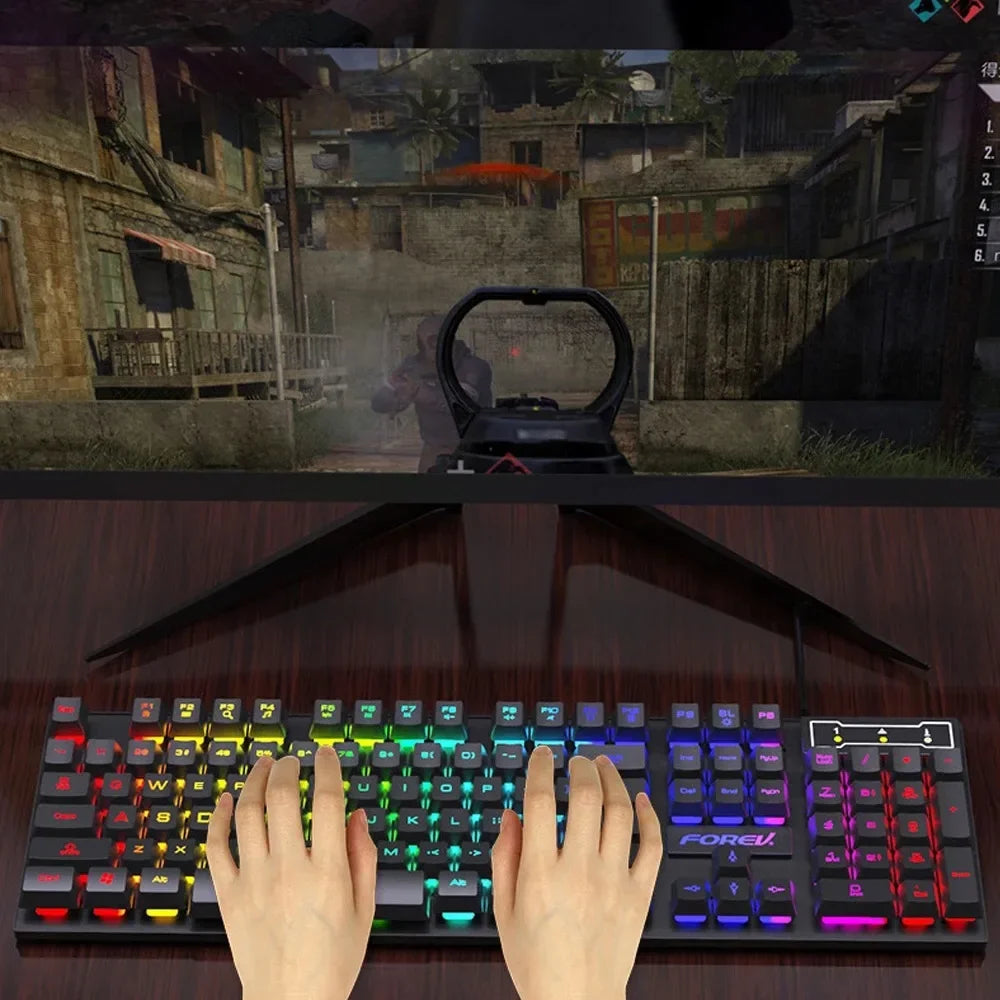 Backlit Gaming Keyboard and Mouse Set