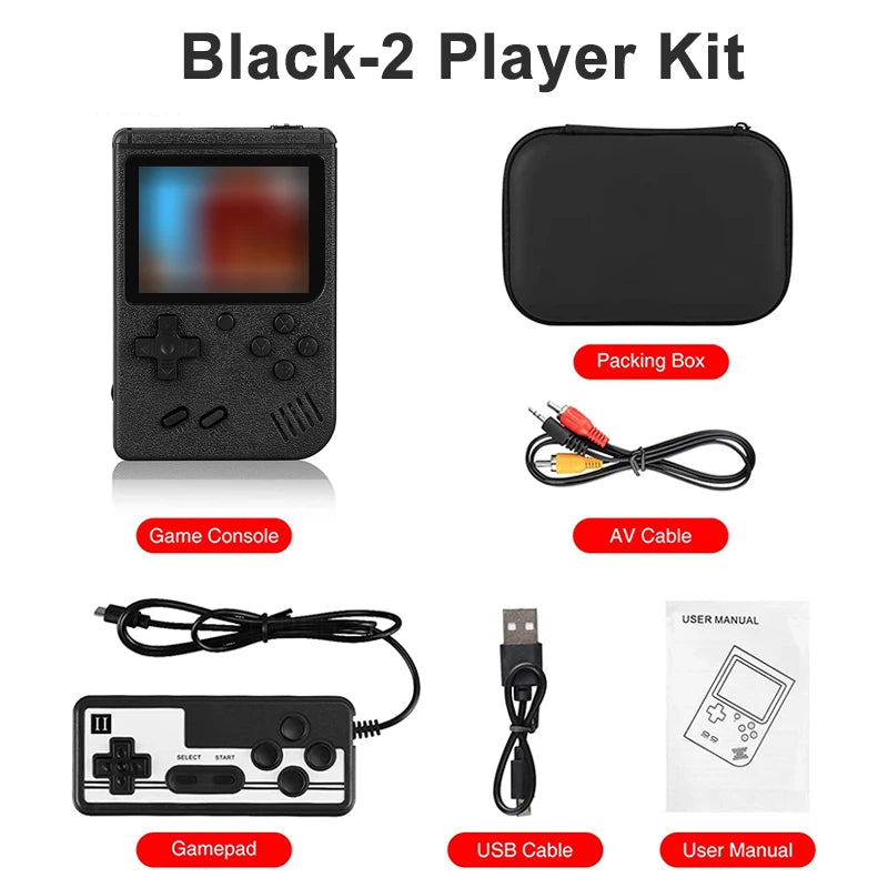 Mini Retro Handheld Game Console with Carry Case