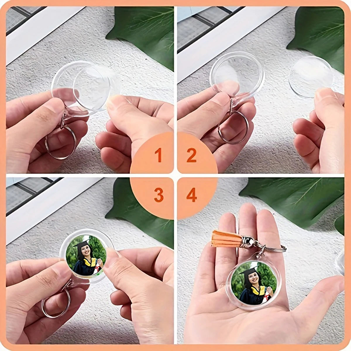 Clear Photo Frame Keychains, 10 Pack - photo 5