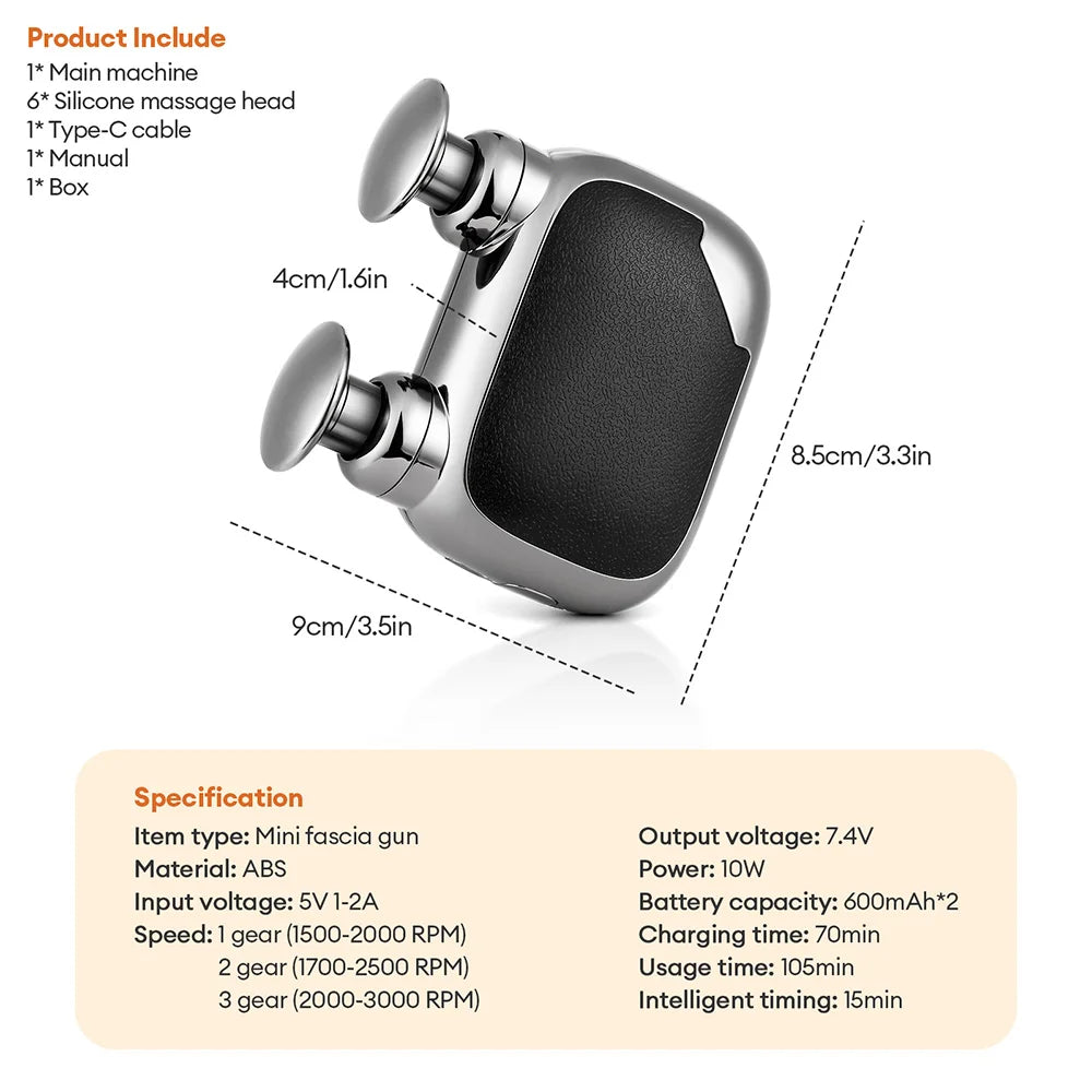 Mini handheld massage gun, view 13
