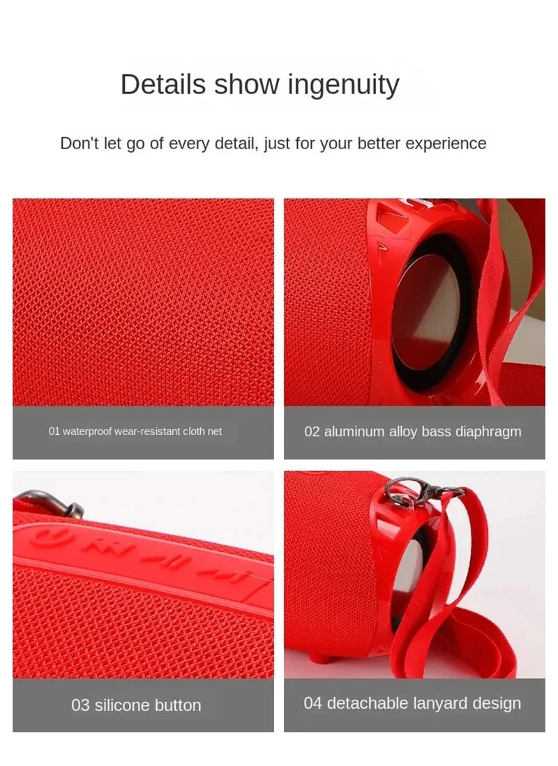 Portable barrel Bluetooth speaker with carry strap, view 20