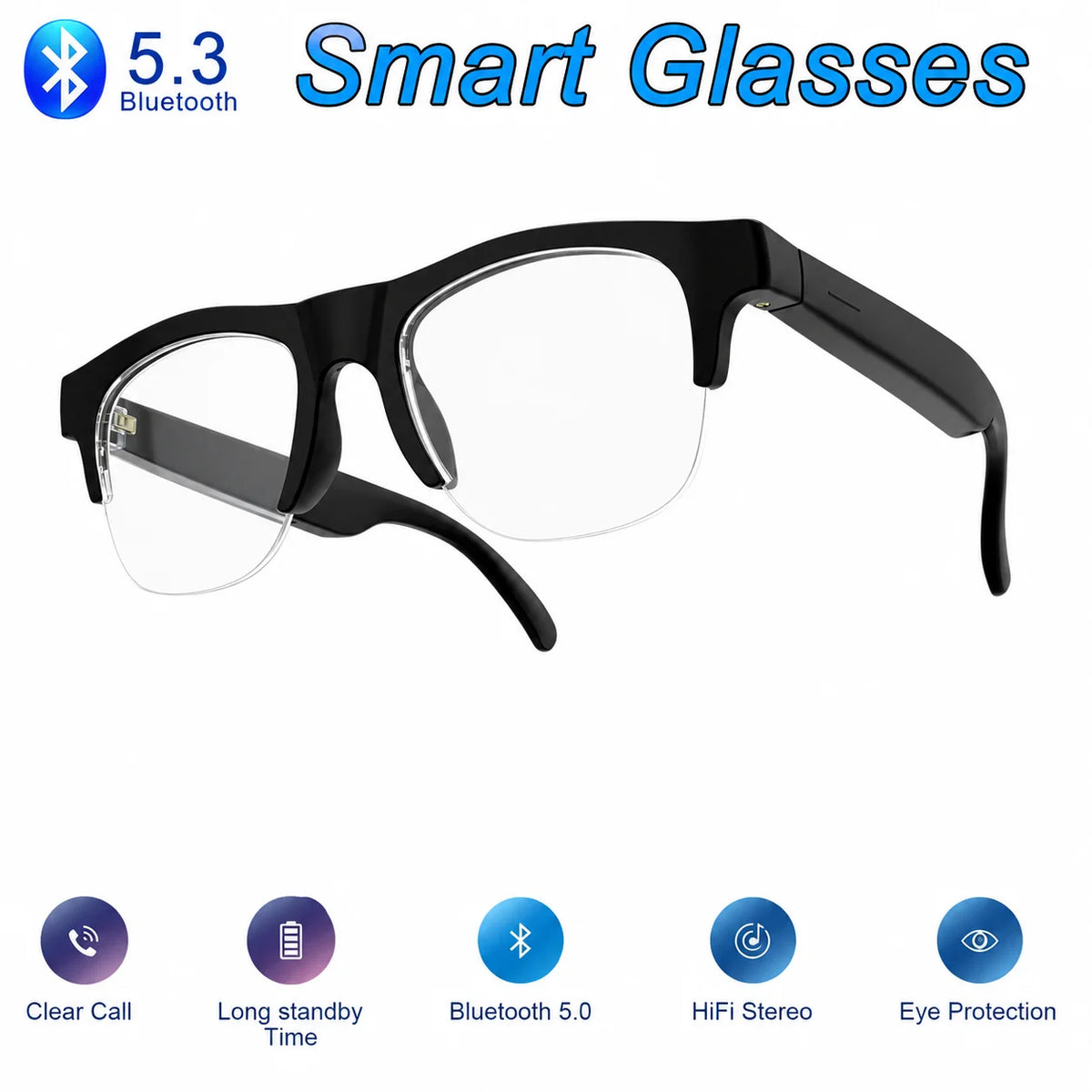 Smart Audio Glasses with Camera Control