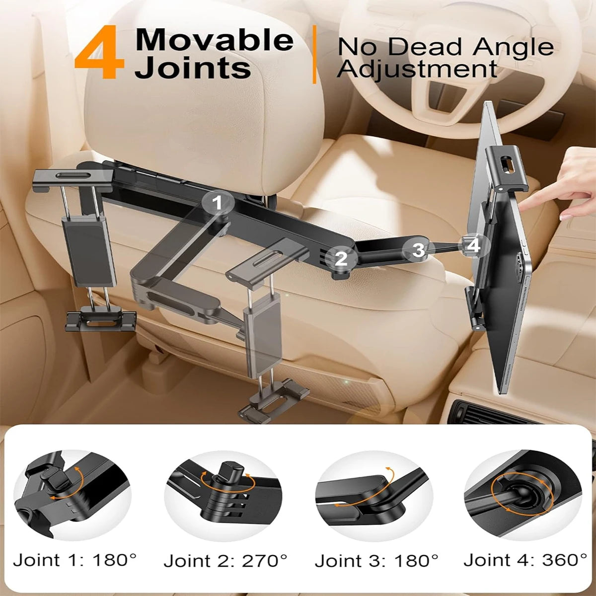 Car Headrest Tablet Holder