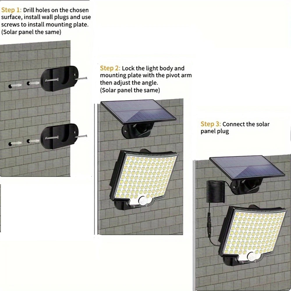 106 LED solar motion sensor wall light with remote, view 10