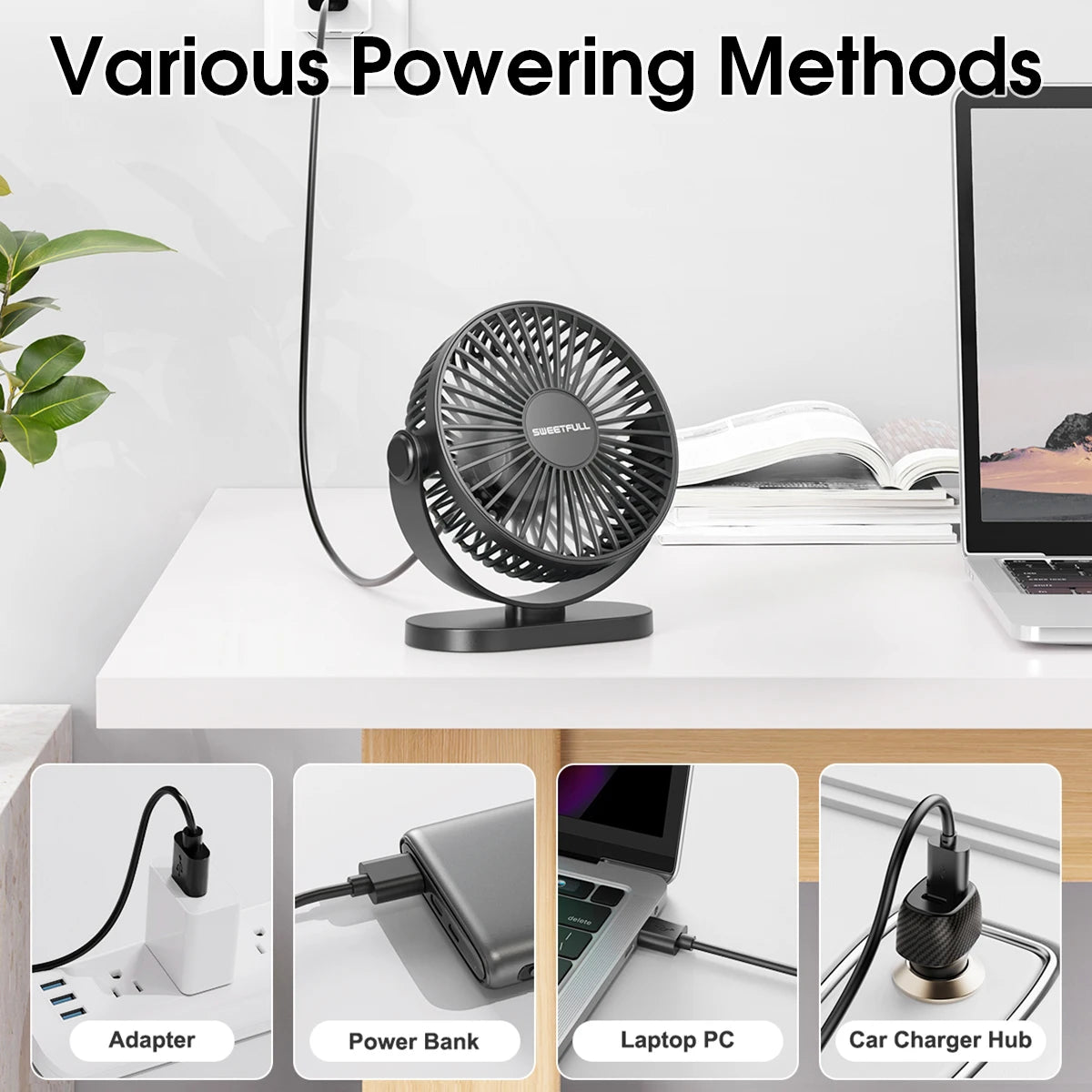 Portable Silent USB Desk Fan