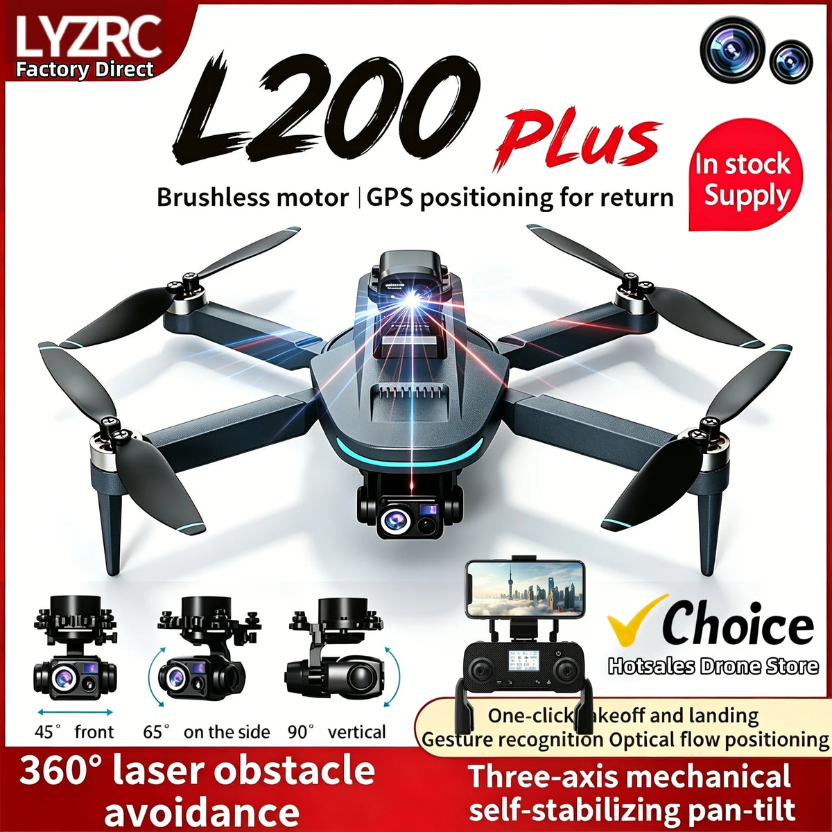 Foldable GPS Camera Drone with 3-Axis Gimbal - photo 1