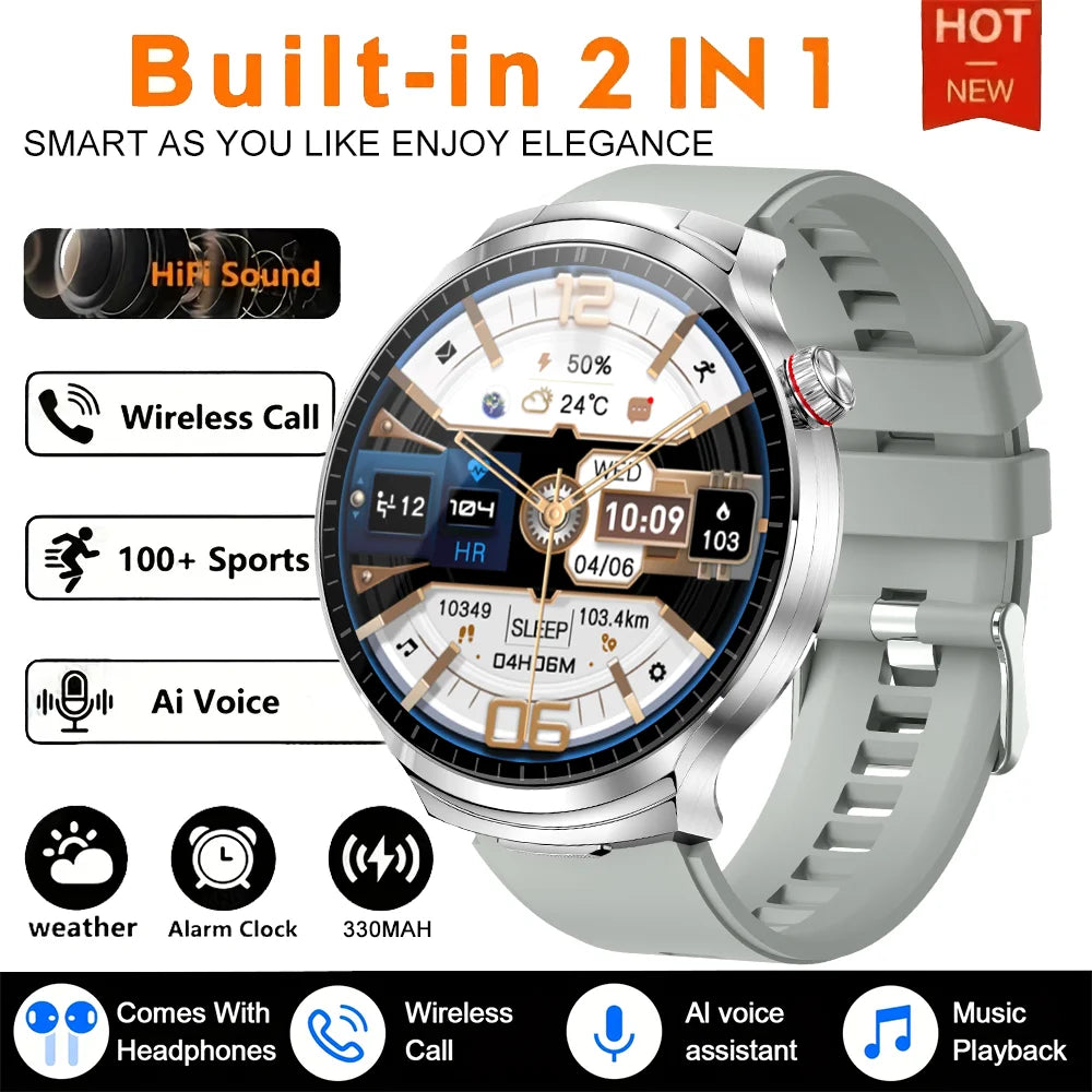 Smart Watch with Built-in Wireless Earbuds
