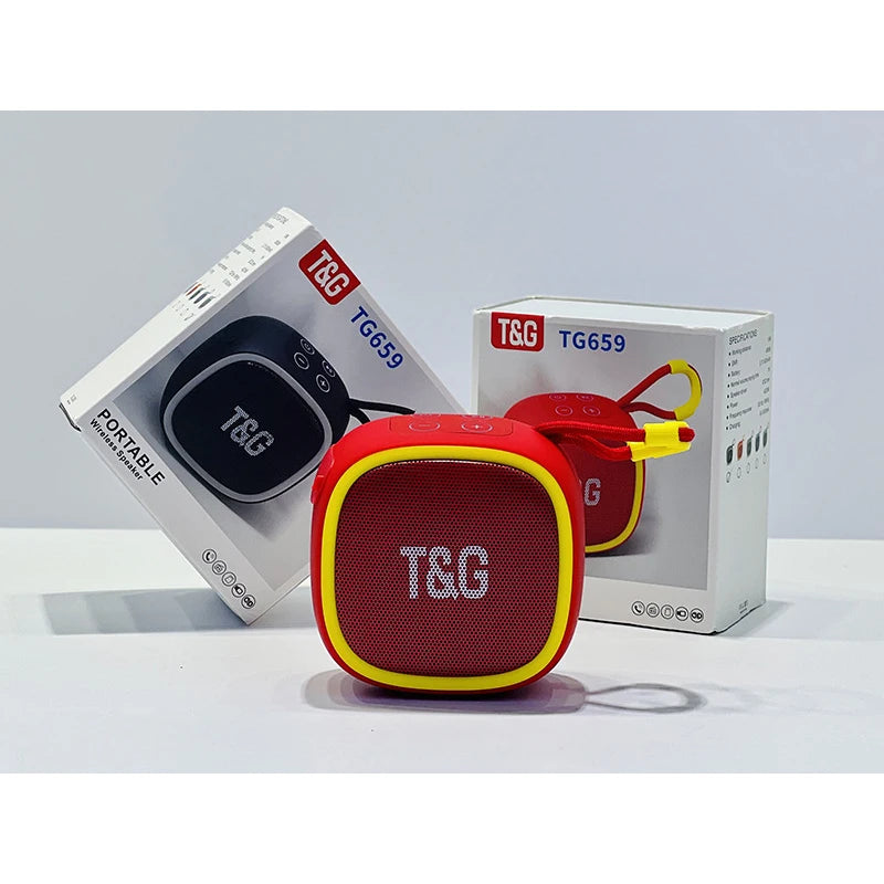 Mini Waterproof Bluetooth Speaker with FM Radio - red