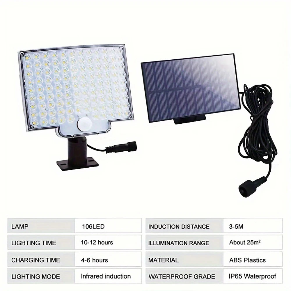 106 LED solar motion sensor wall light with remote, view 12