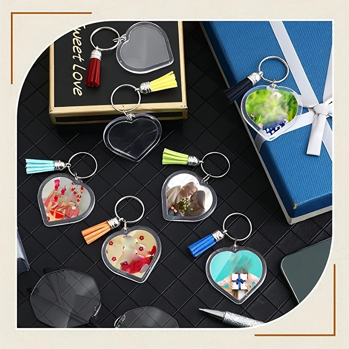 Clear Photo Frame Keychains, 10 Pack - photo 2