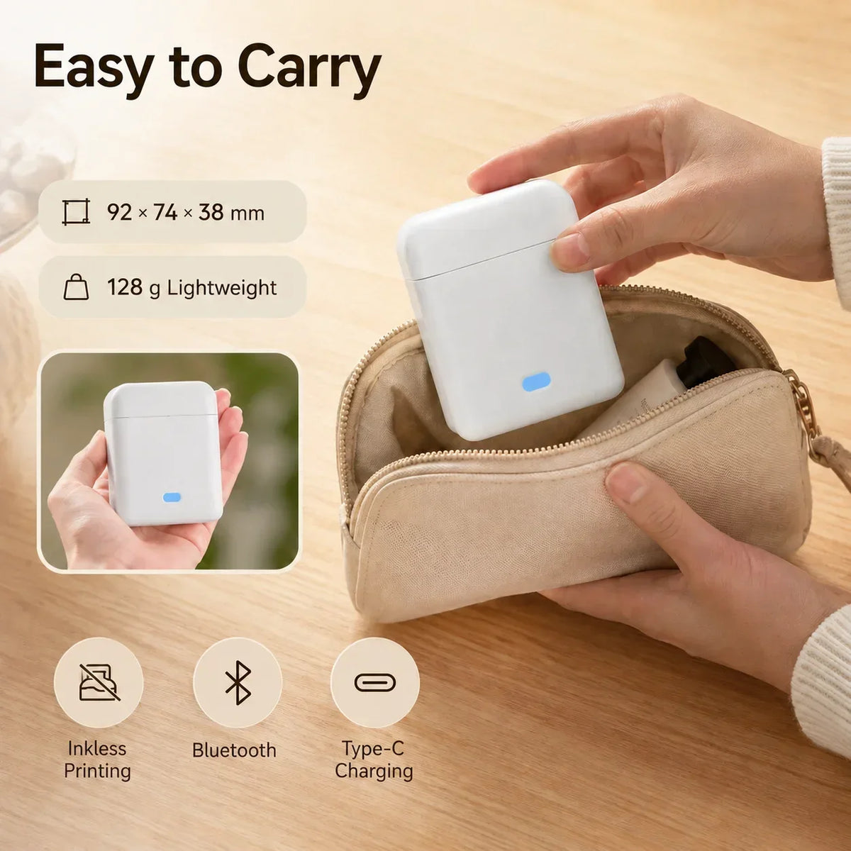 Mini Ink-Free Label Printer