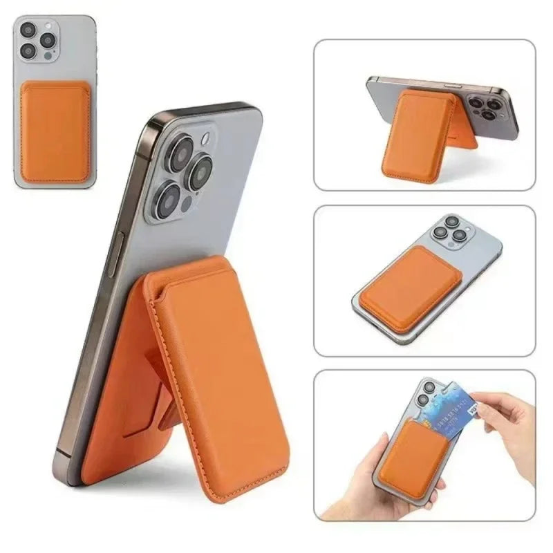Magnetic Leather Wallet Stand for Phones - photo 1
