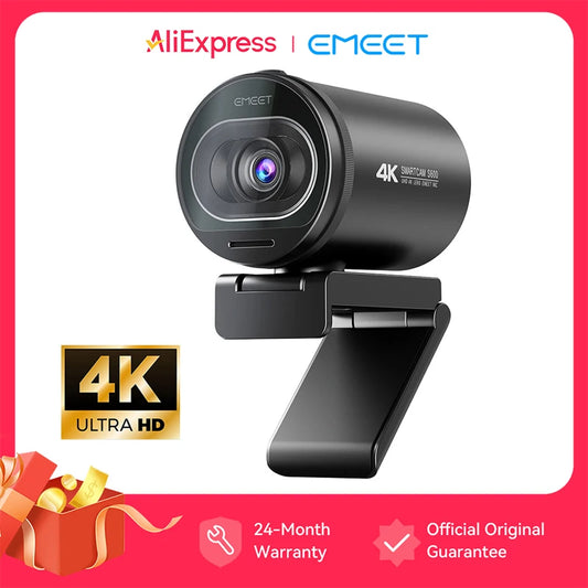 4K Autofocus Streaming Webcam with Mic