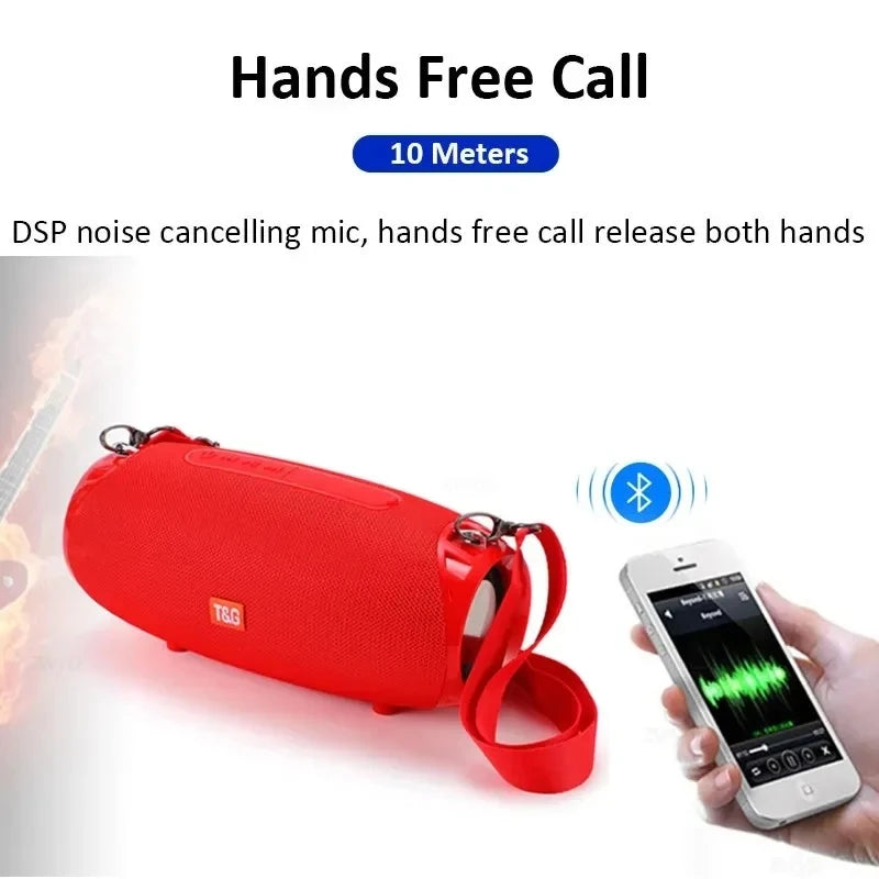 Portable barrel Bluetooth speaker with carry strap, view 14