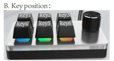 Mini 6-Key Macro Keypad with Knob