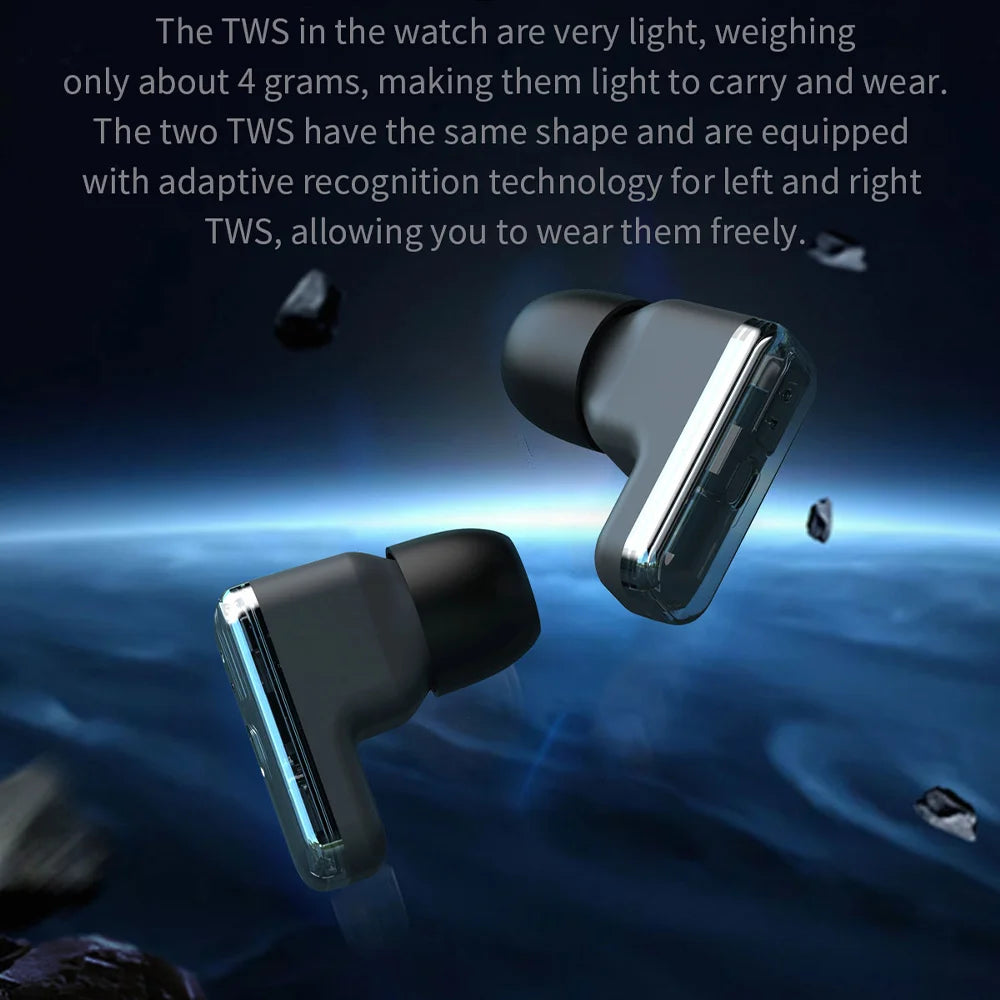Smart Watch with Built-in Wireless Earbuds