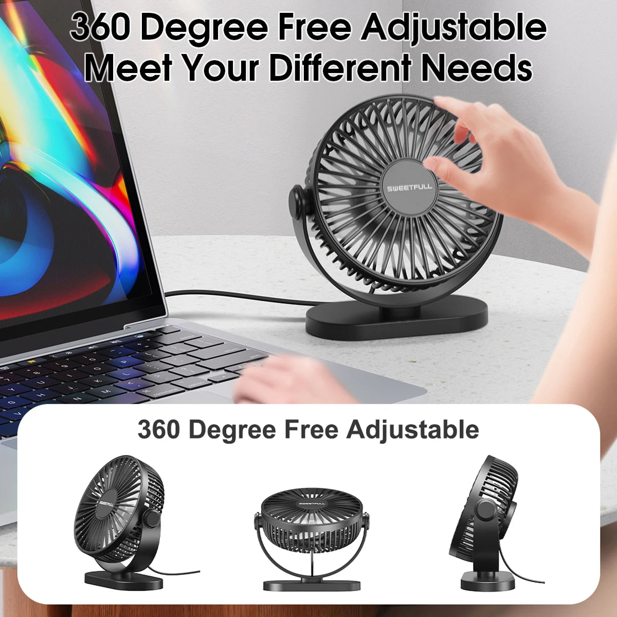 Portable Silent USB Desk Fan