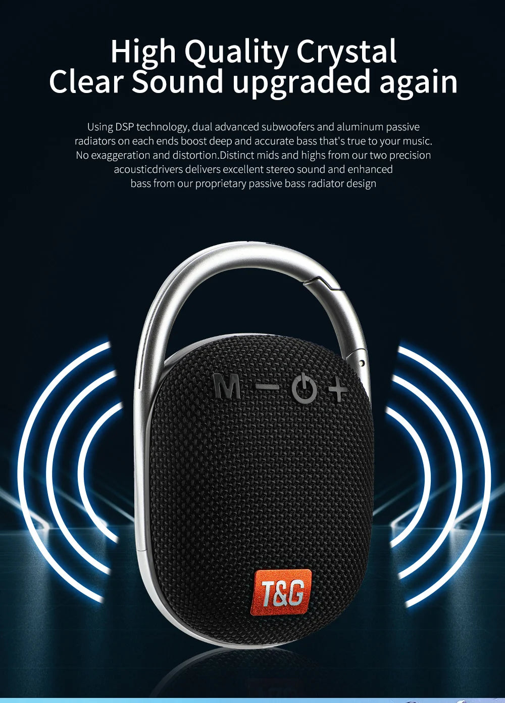 Portable Bluetooth Speaker with Bass