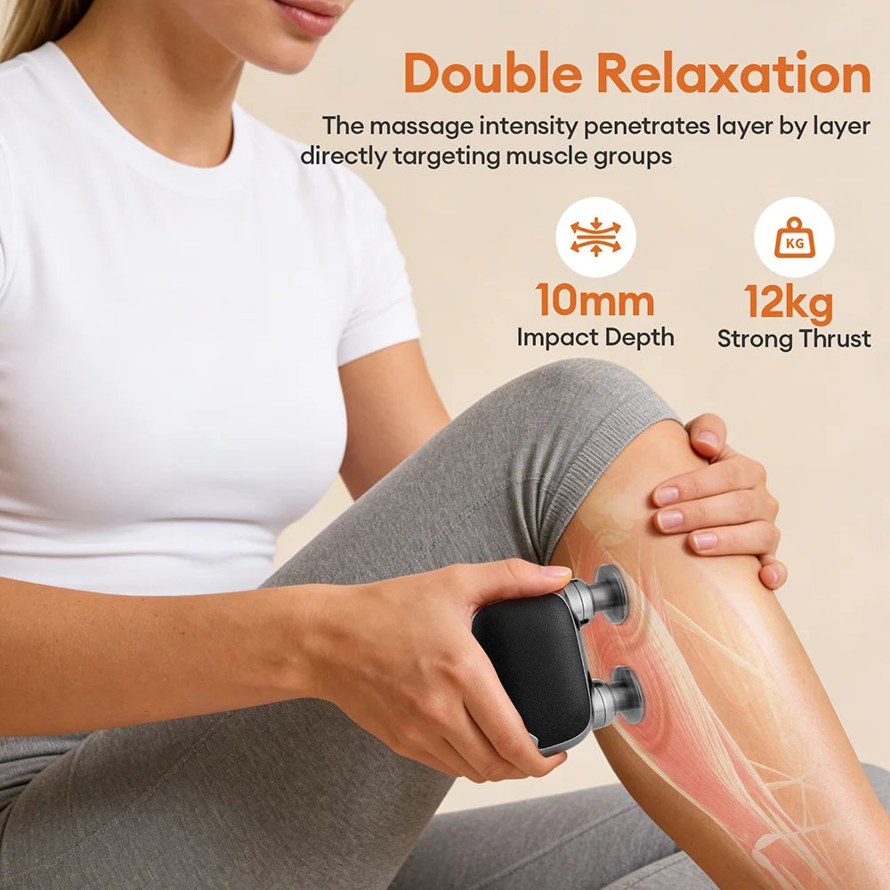 Mini handheld massage gun, view 2