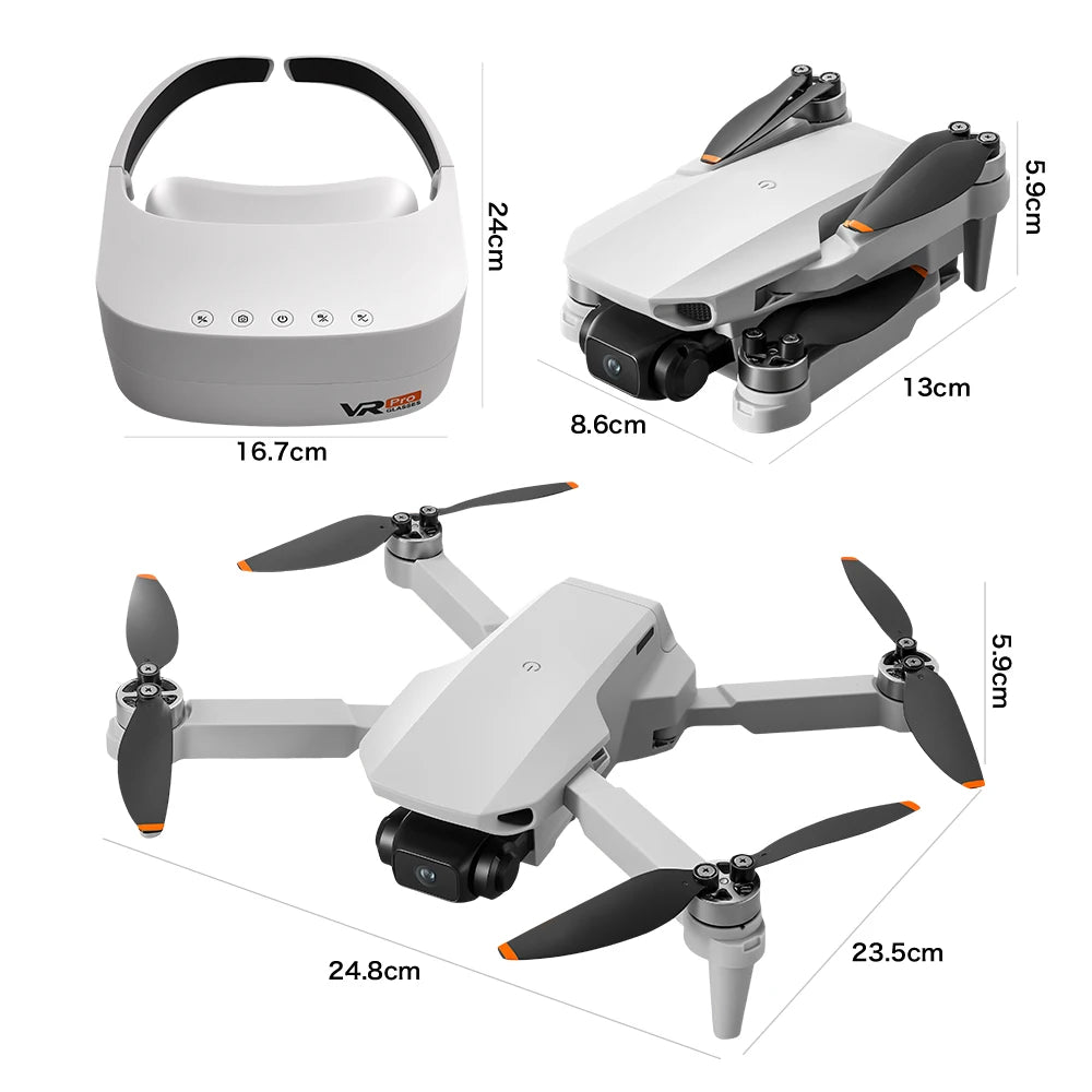Mini brushless drone with VR headset and carry case, view 5