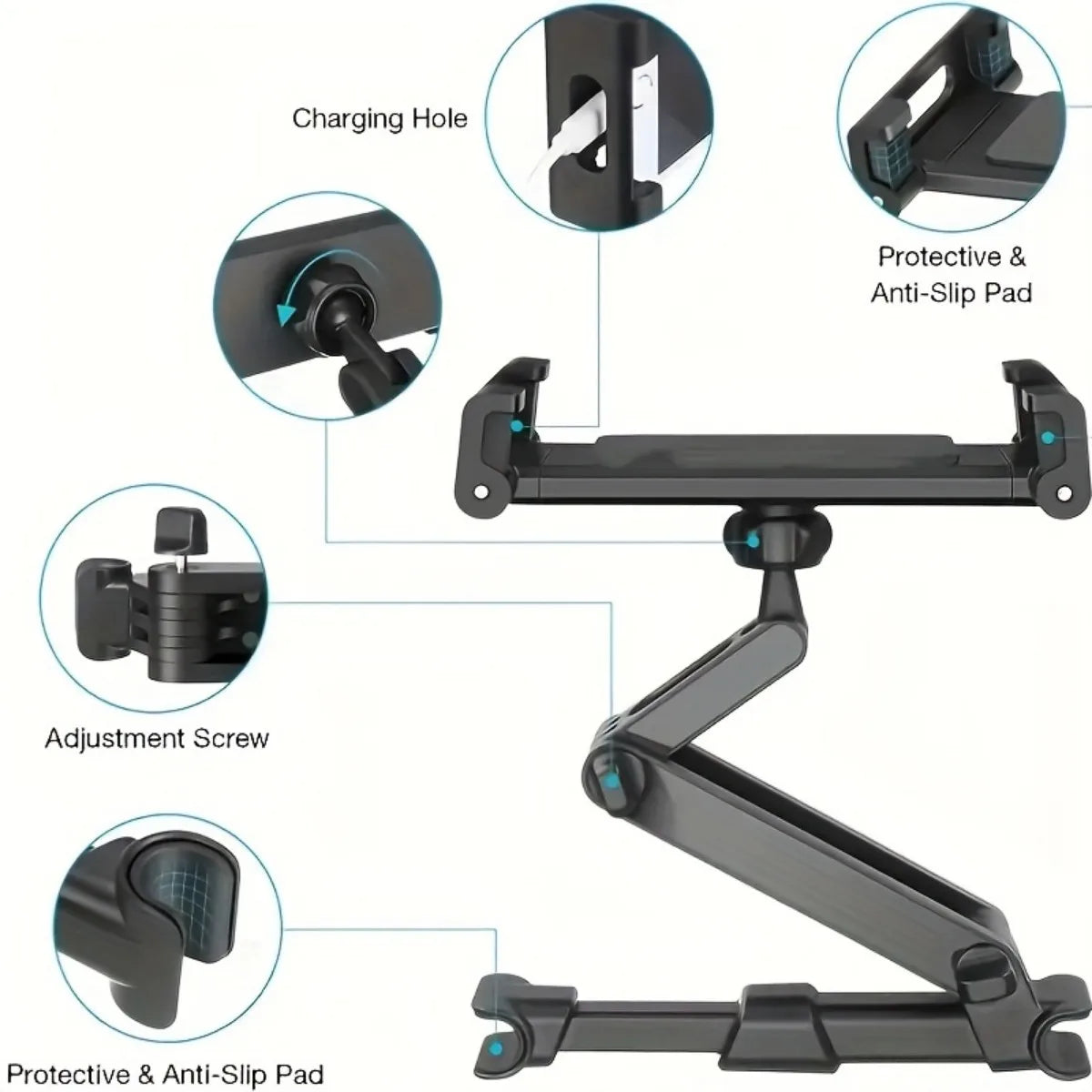 Car Headrest Tablet Holder