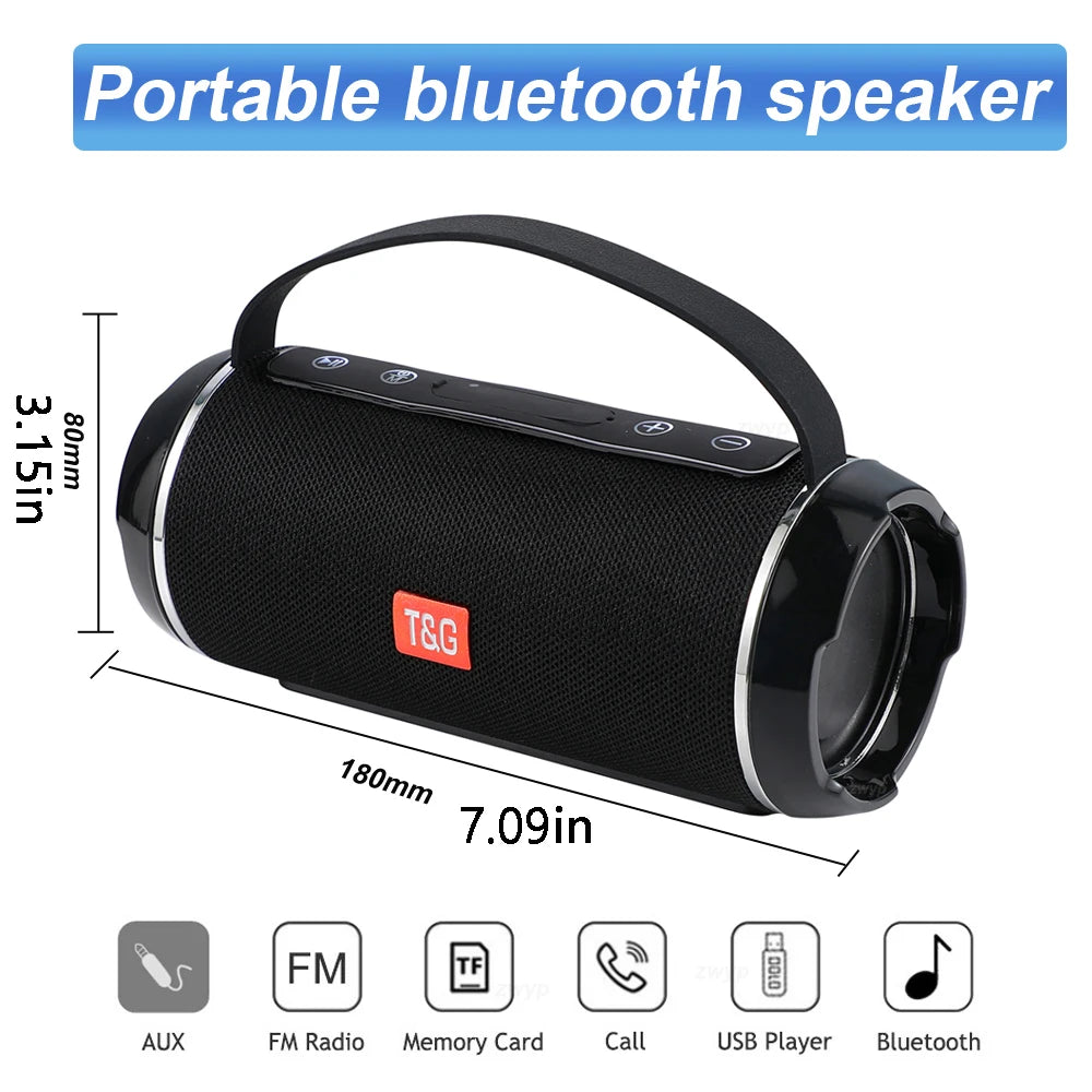 Portable Barrel Bluetooth Speaker with Strap