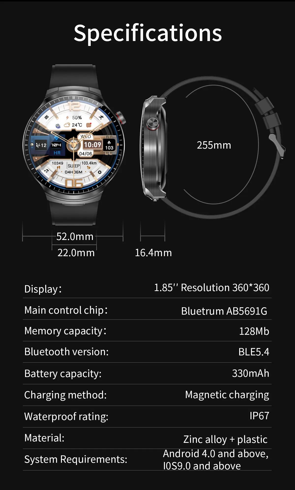 Smart Watch with Built-in Wireless Earbuds