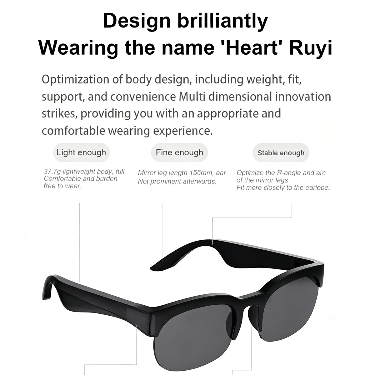Smart Audio Glasses with Camera Control
