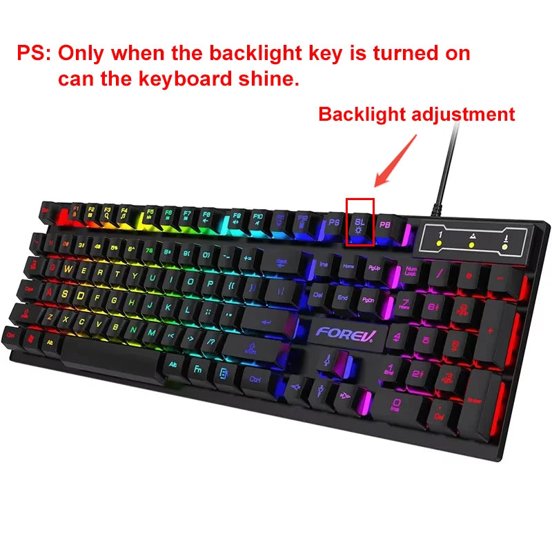 Backlit Gaming Keyboard and Mouse Set