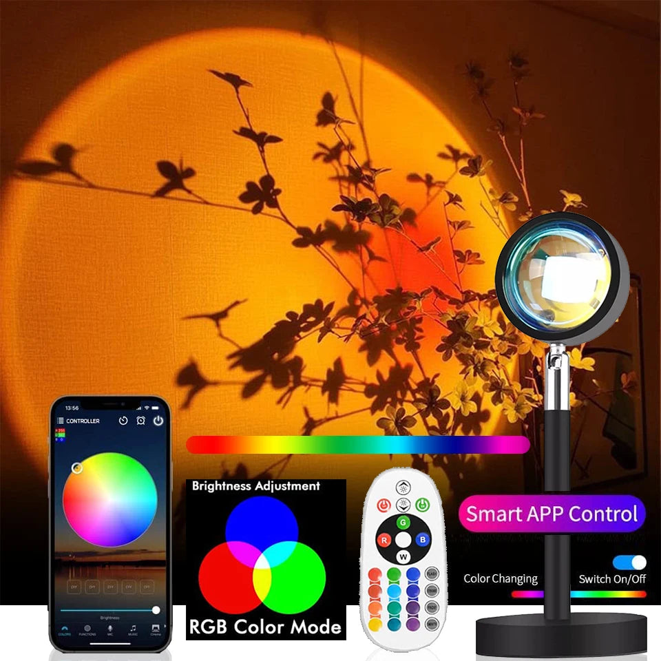 16-Color Sunset Lamp Projector