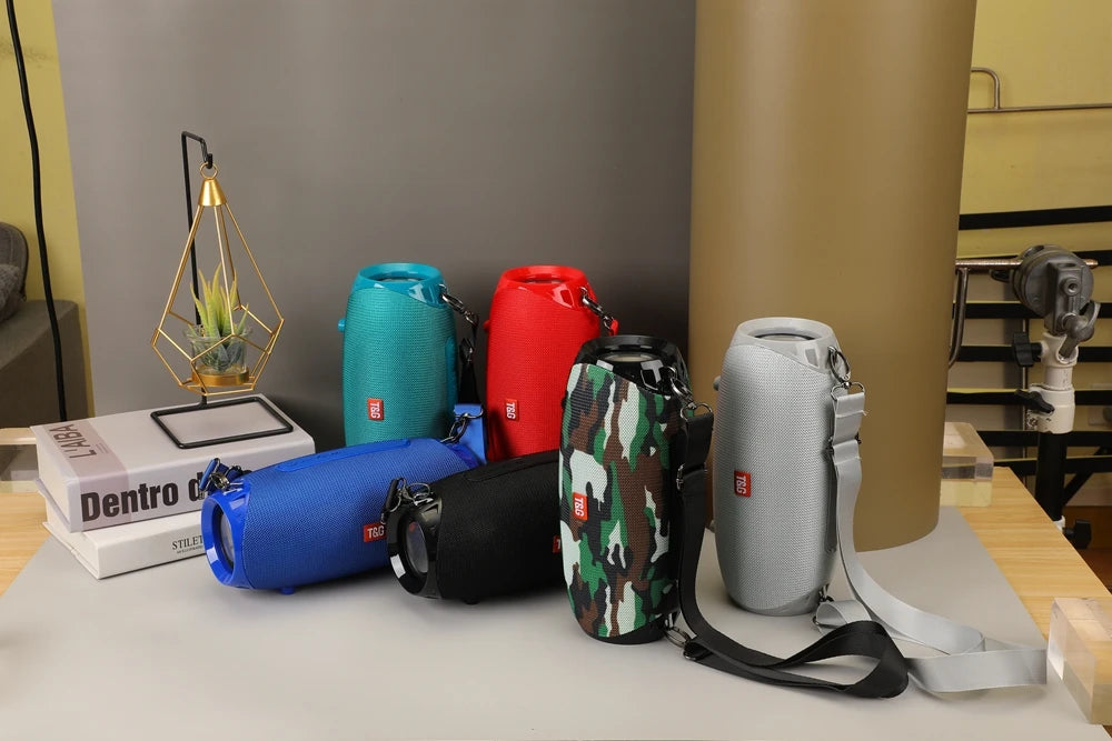 Portable Barrel Bluetooth Speaker with Strap