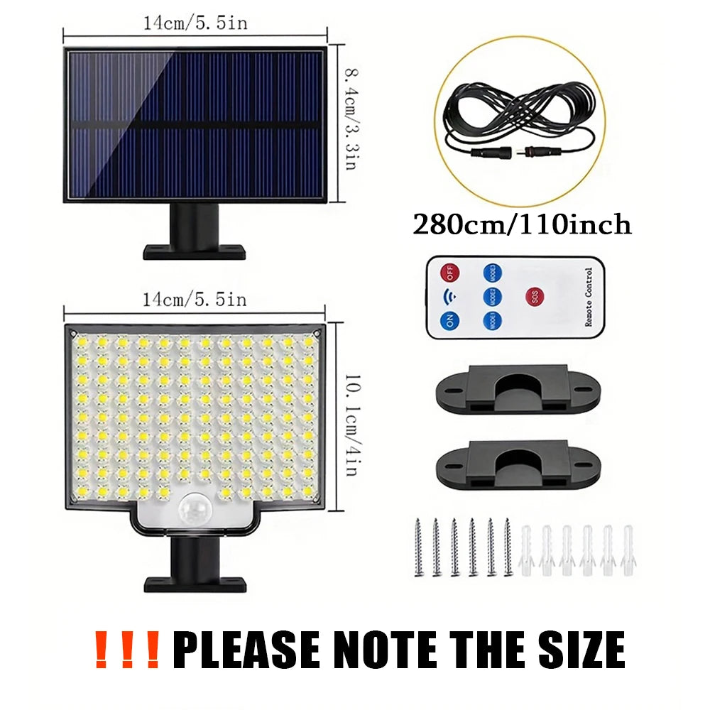 106 LED solar motion sensor wall light with remote, view 6