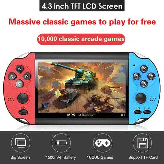Handheld Retro Game Console with Built-in Games