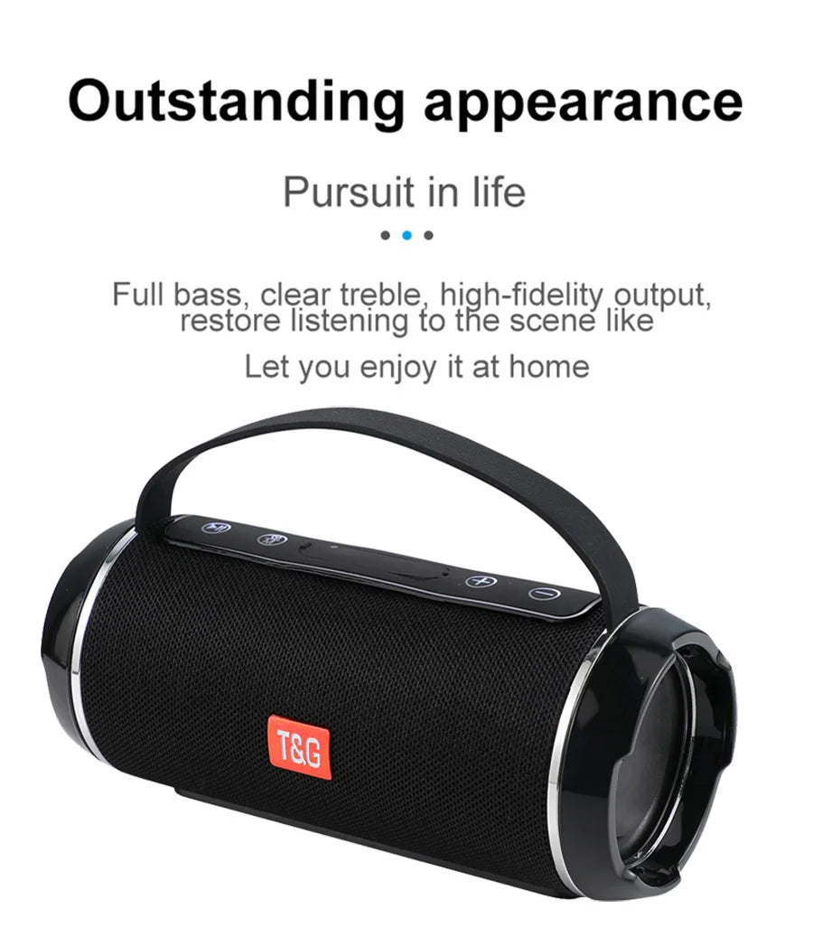 Portable Barrel Bluetooth Speaker with Strap