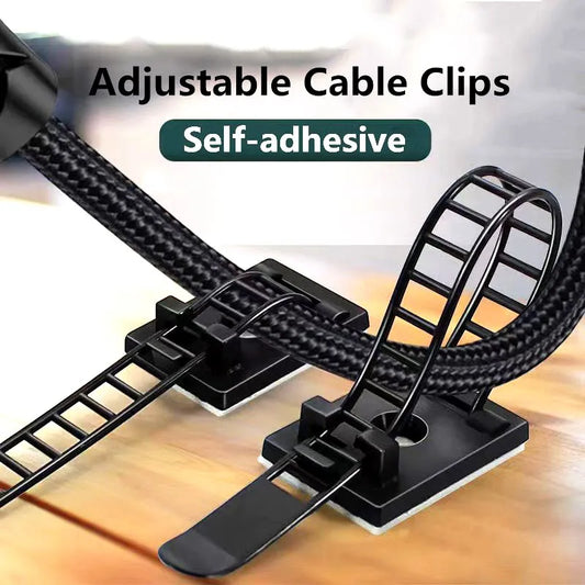 Self-Adhesive Adjustable Cable Clips for Cords, 20 Pack, Large